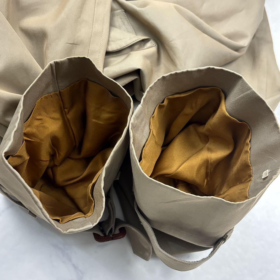 【逸品】バーバリーズ　ロングダブルトレンチコート　XL相当　カーキノバチェ