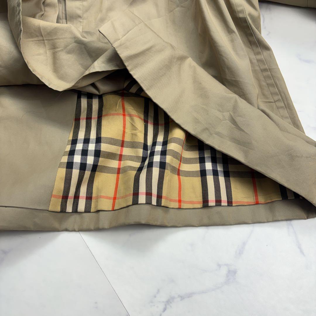 【逸品】バーバリーズ　ロングダブルトレンチコート　XL相当　カーキノバチェ