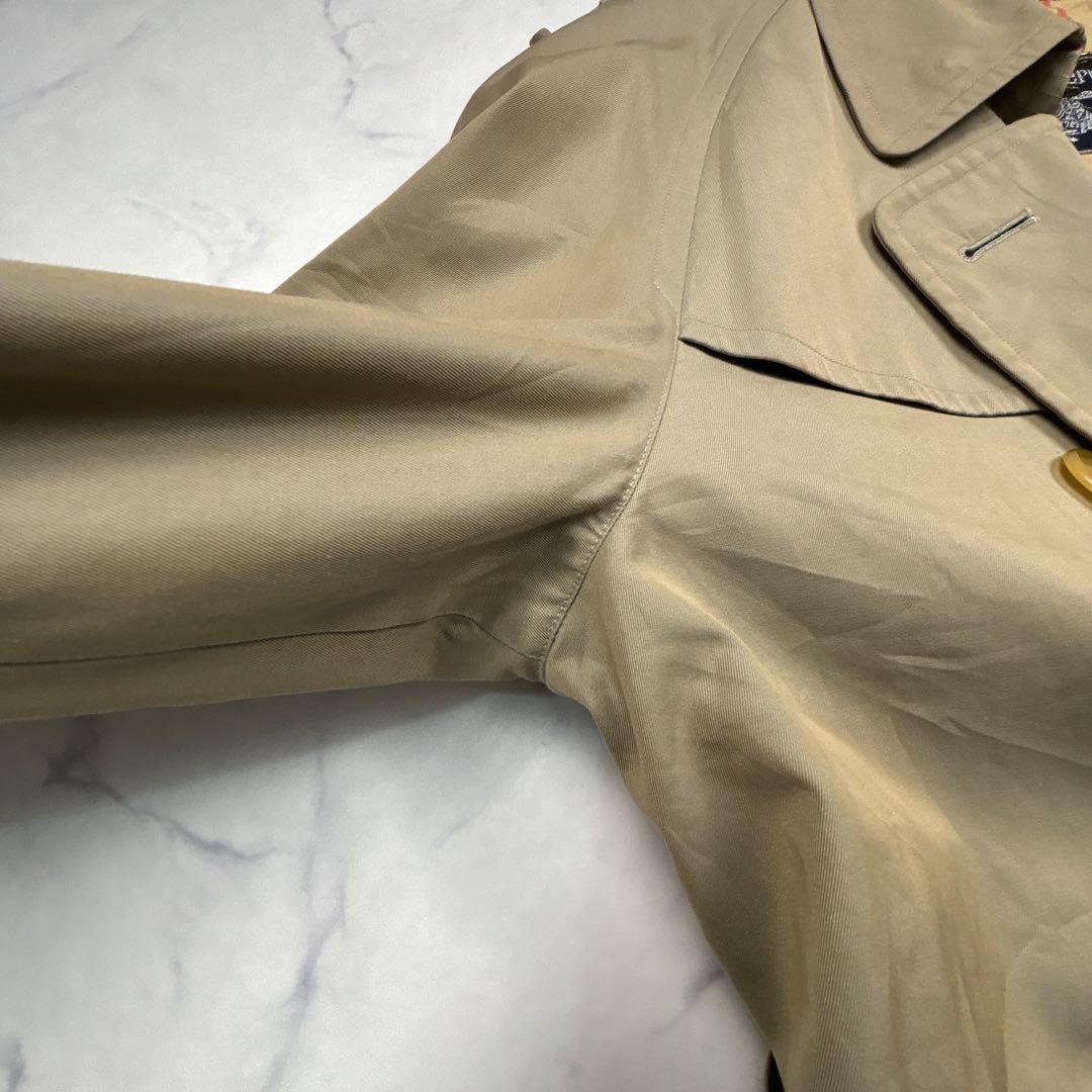 【逸品】バーバリーズ　ロングダブルトレンチコート　XL相当　カーキノバチェ