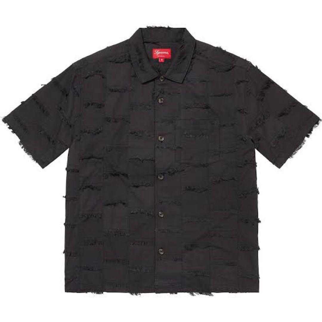 Supreme 23SS Patchwork S/S Shirt 黒 Mサイズ