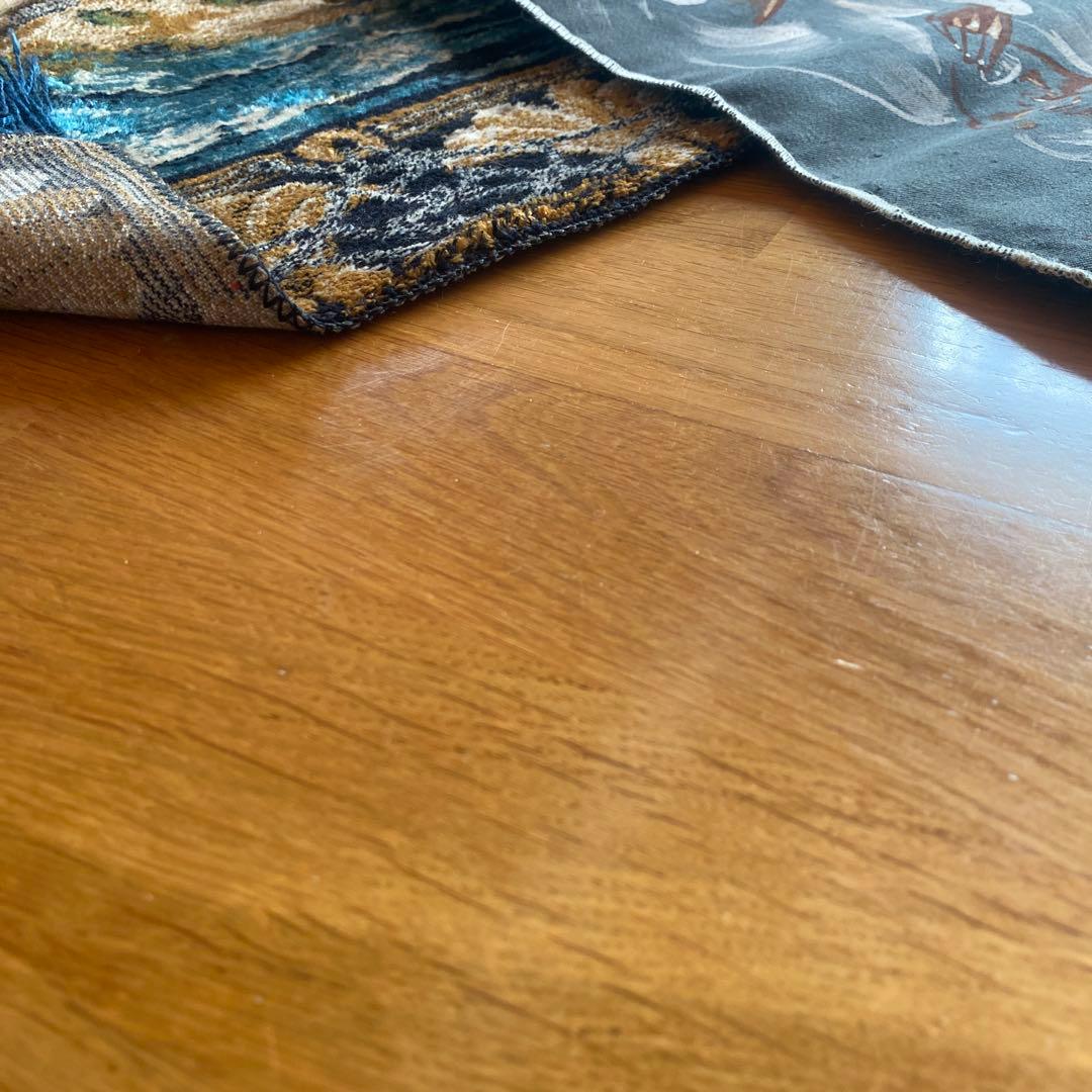 海の風景 織物ラグ モンゴル　カーペット　ラグ　ビンテージ