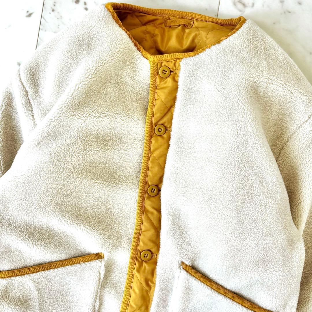 極美品　タイオン　ミリタリー リバーシブルクルーネックダウンジャケット　ボア