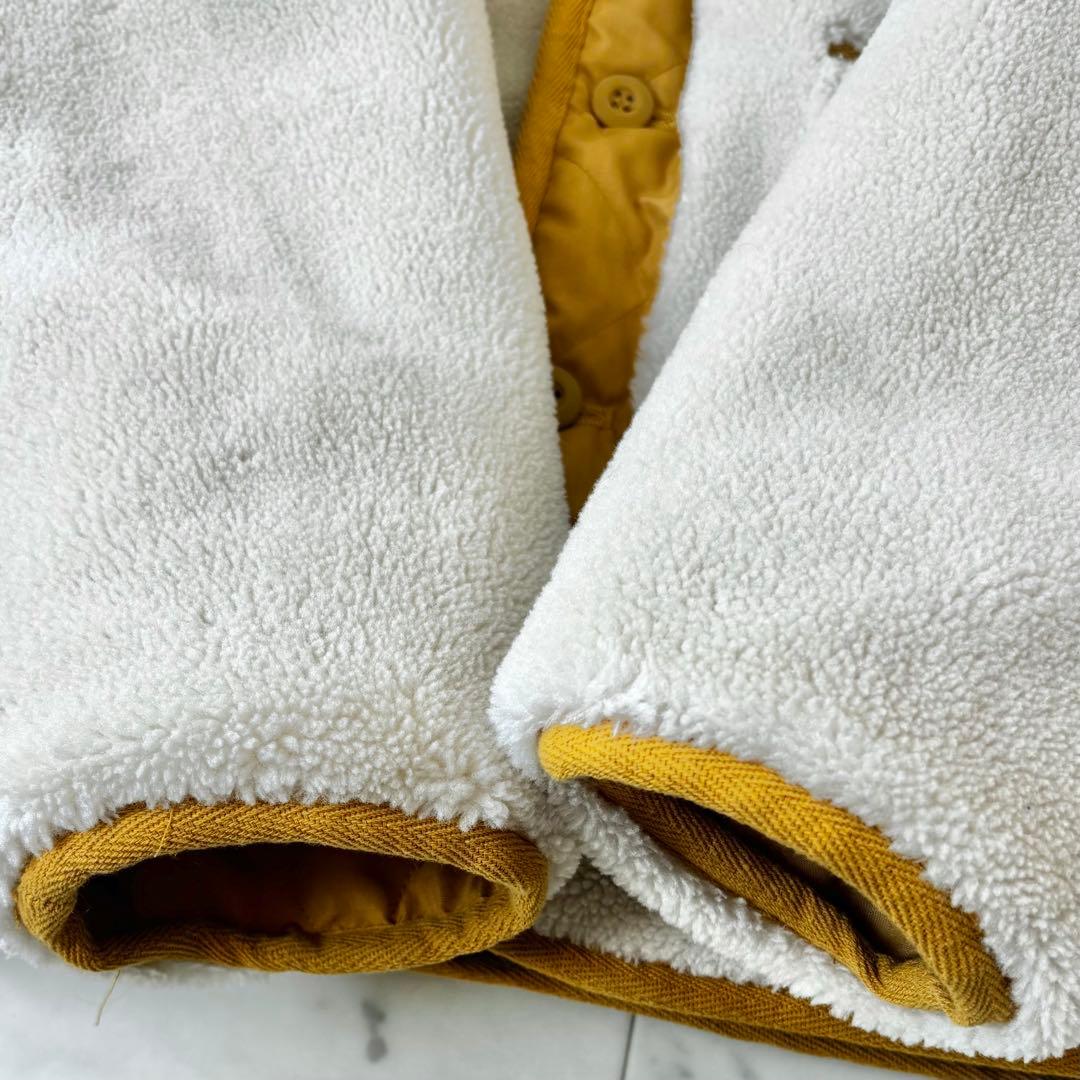 極美品　タイオン　ミリタリー リバーシブルクルーネックダウンジャケット　ボア