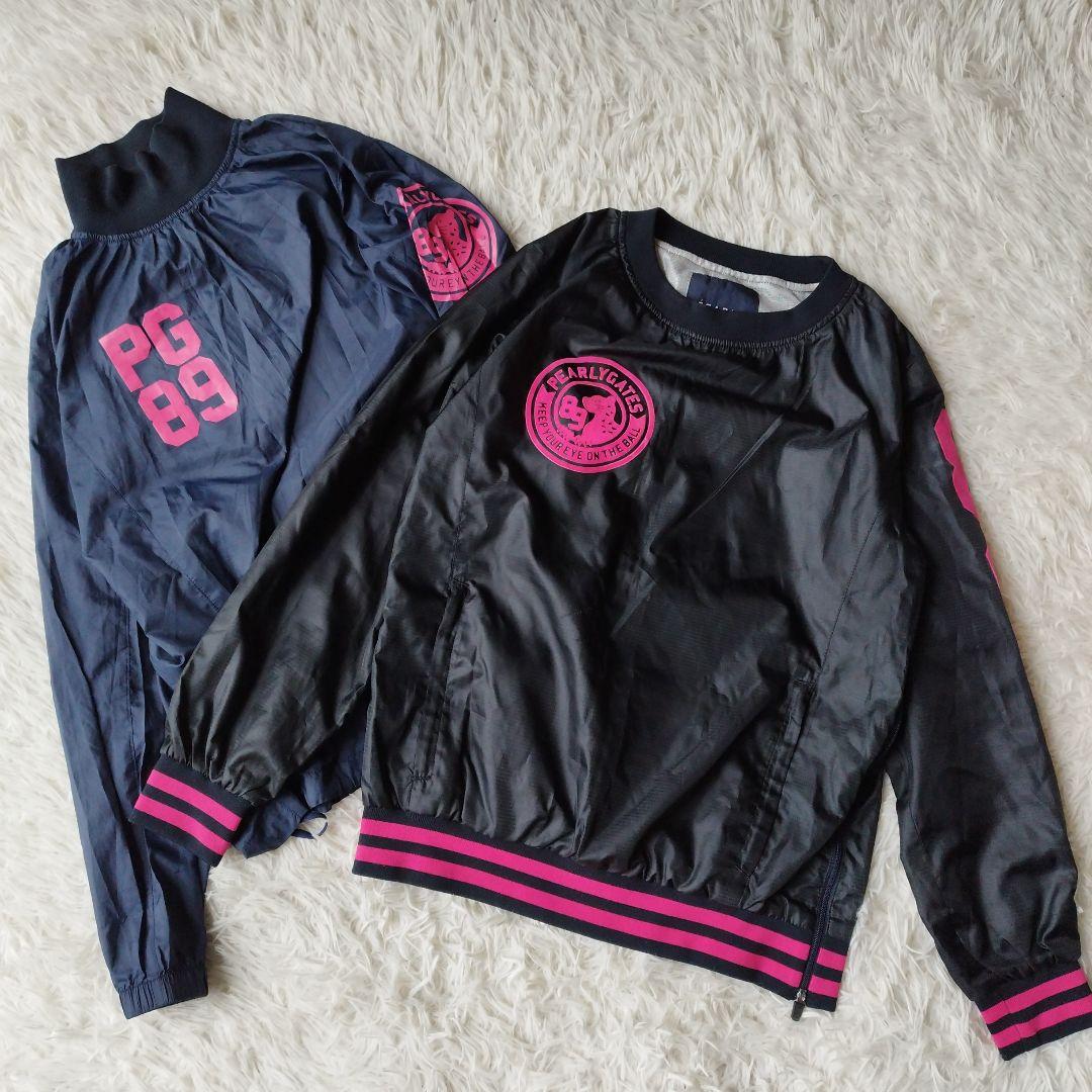 美品✨パーリーゲイツ ツインスニード 2点セット ブランドロゴ 黒 紺 0/S