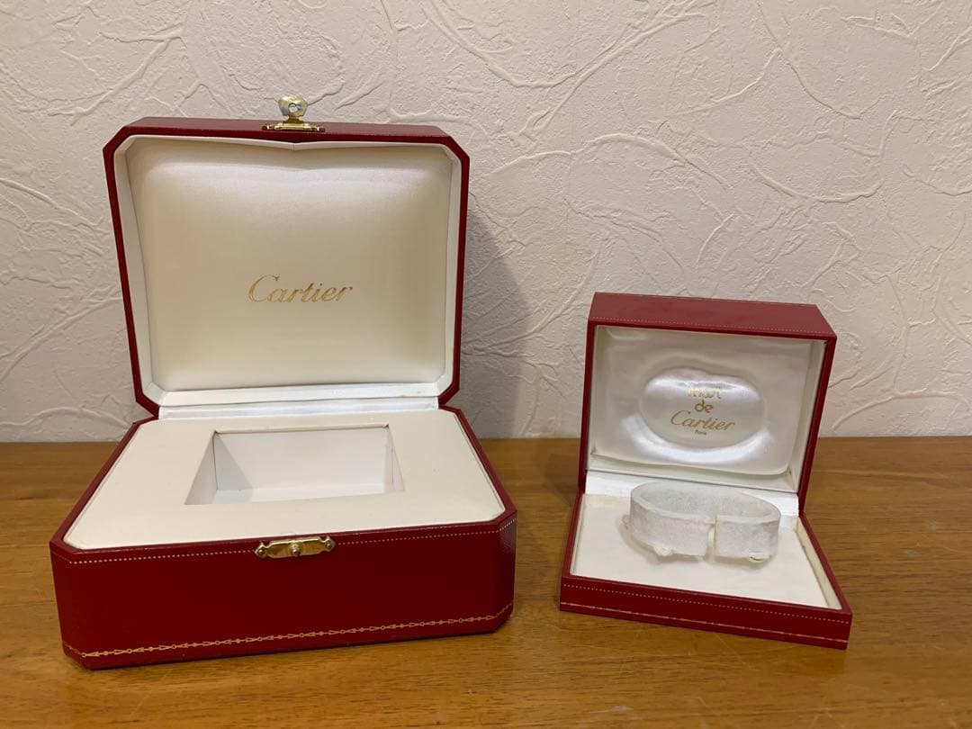 N0916-17★Cartier 空箱 赤 アクセサリーケース 2点セット