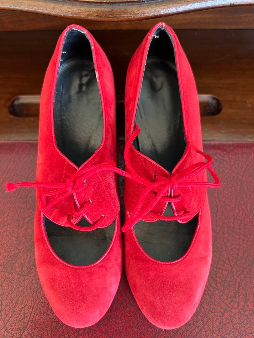 ドンフラメンコ☆フラメンコシューズ☆赤　スエード☆size36