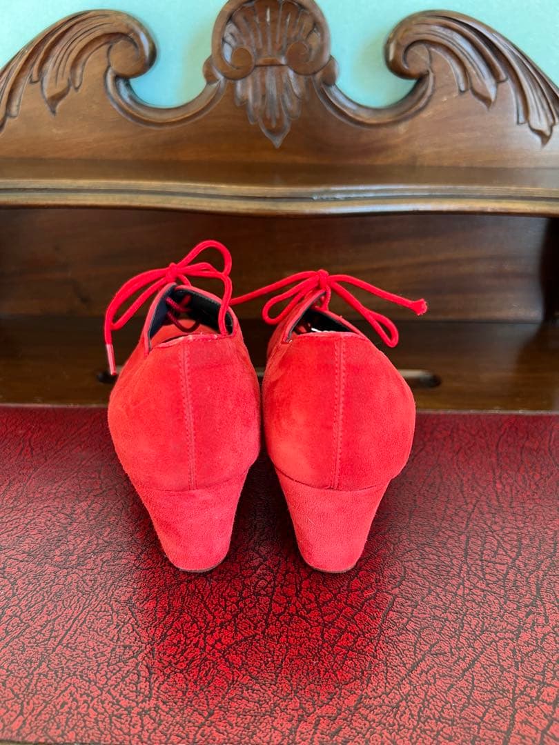 ドンフラメンコ☆フラメンコシューズ☆赤　スエード☆size36