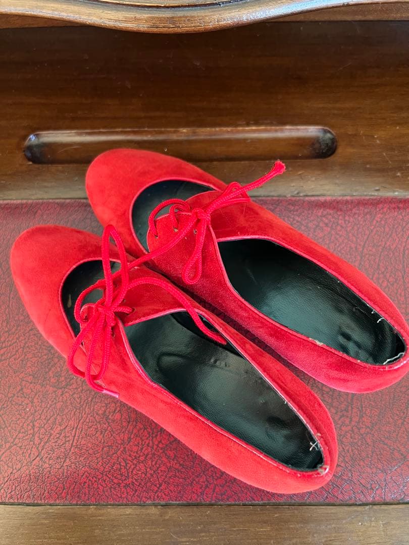 ドンフラメンコ☆フラメンコシューズ☆赤　スエード☆size36