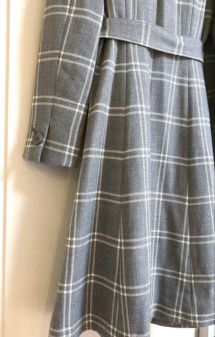 新品☆ミッシェルクラン ロングコート スカート セット チェック ウールカシミヤ