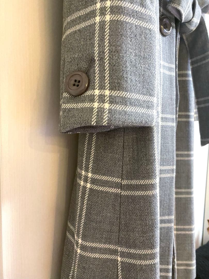 新品☆ミッシェルクラン ロングコート スカート セット チェック ウールカシミヤ