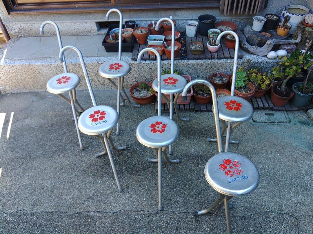 値下げしました　希少!　1970年万博グッズ　折り畳み式チェア　7脚セット