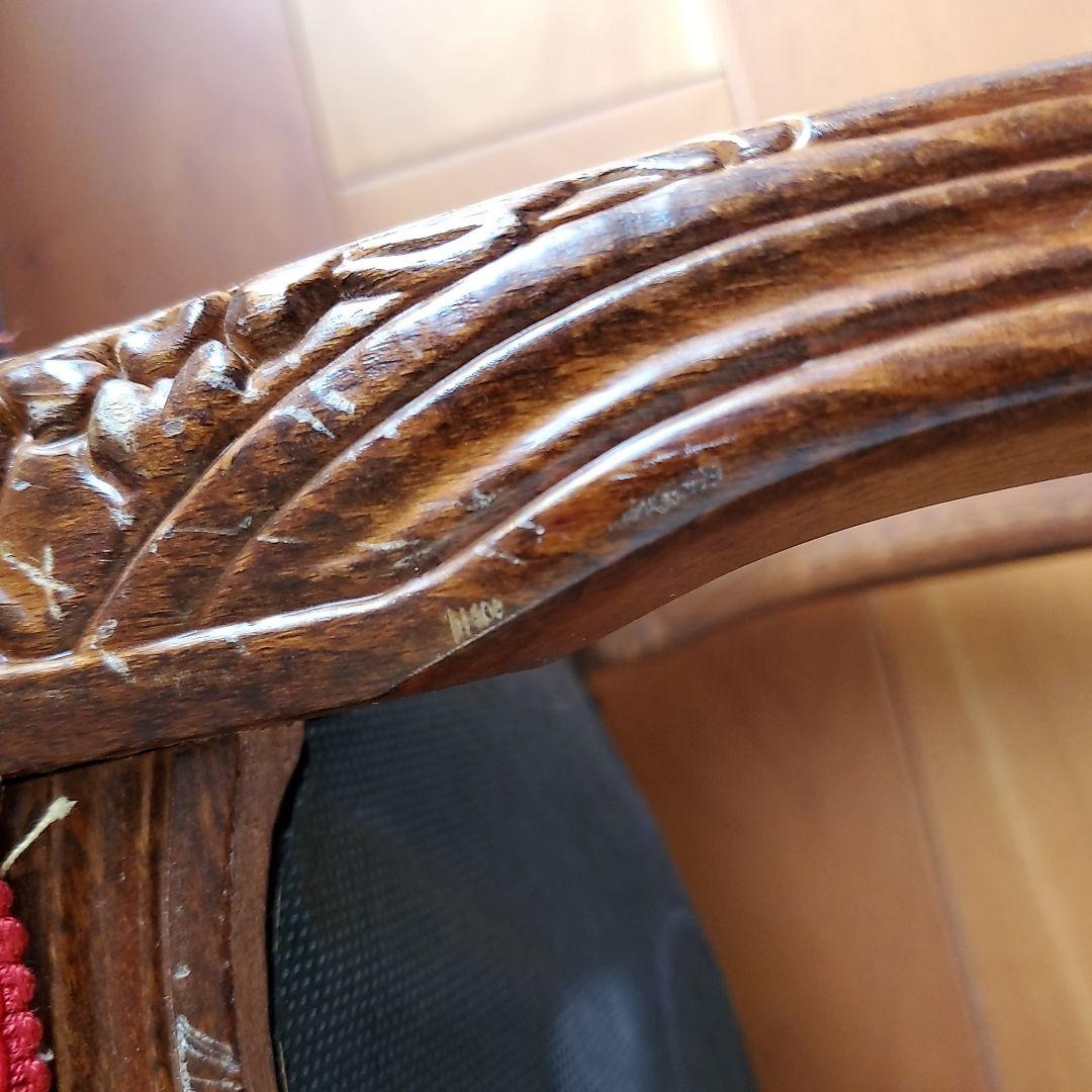 イタリア製 スツール チェア 椅子 猫脚 腰掛け 赤　レッド