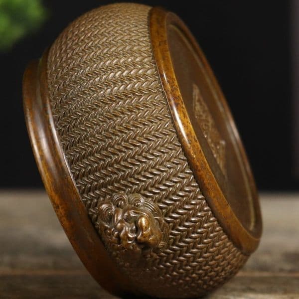 銅器 蘇工 竹編香薫炉 銅香炉 茶道香薫炉 香道具 装飾品 工芸品 置物