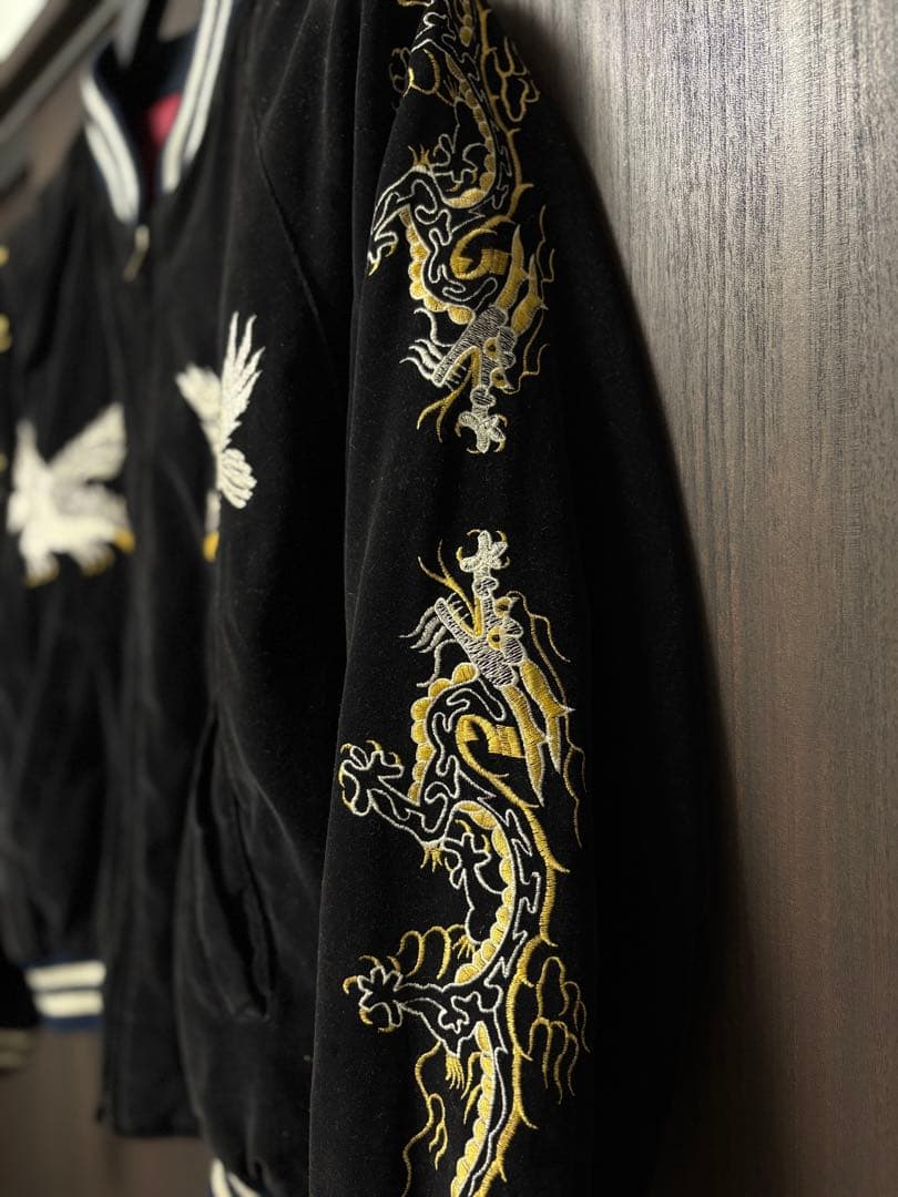 90s〜　ベロア 別珍 スカジャン スーベニアジャケット　鷹