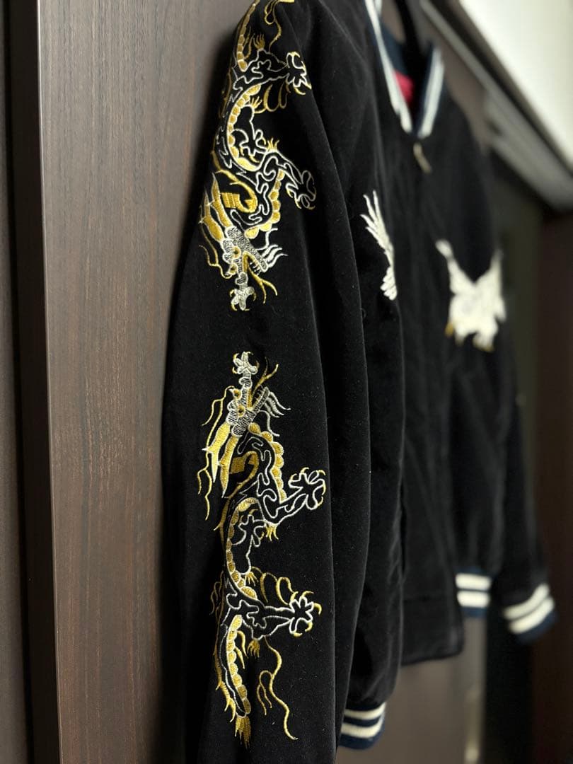 90s〜　ベロア 別珍 スカジャン スーベニアジャケット　鷹