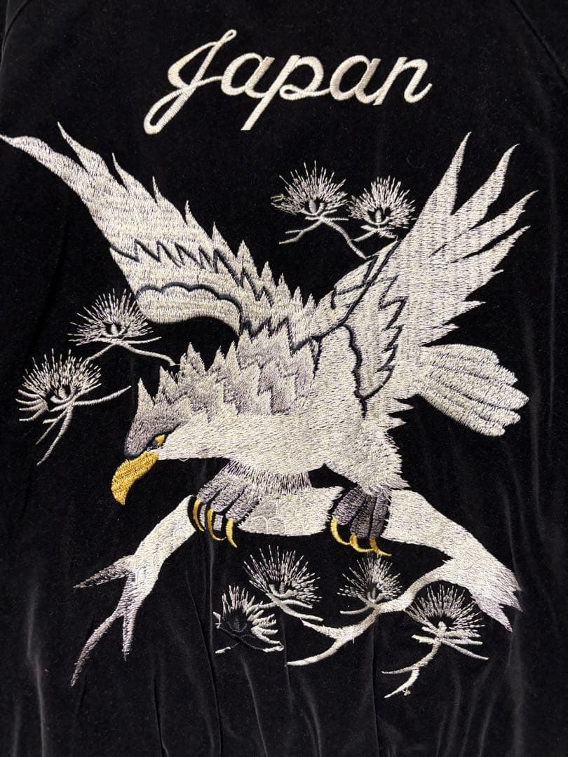 90s〜　ベロア 別珍 スカジャン スーベニアジャケット　鷹