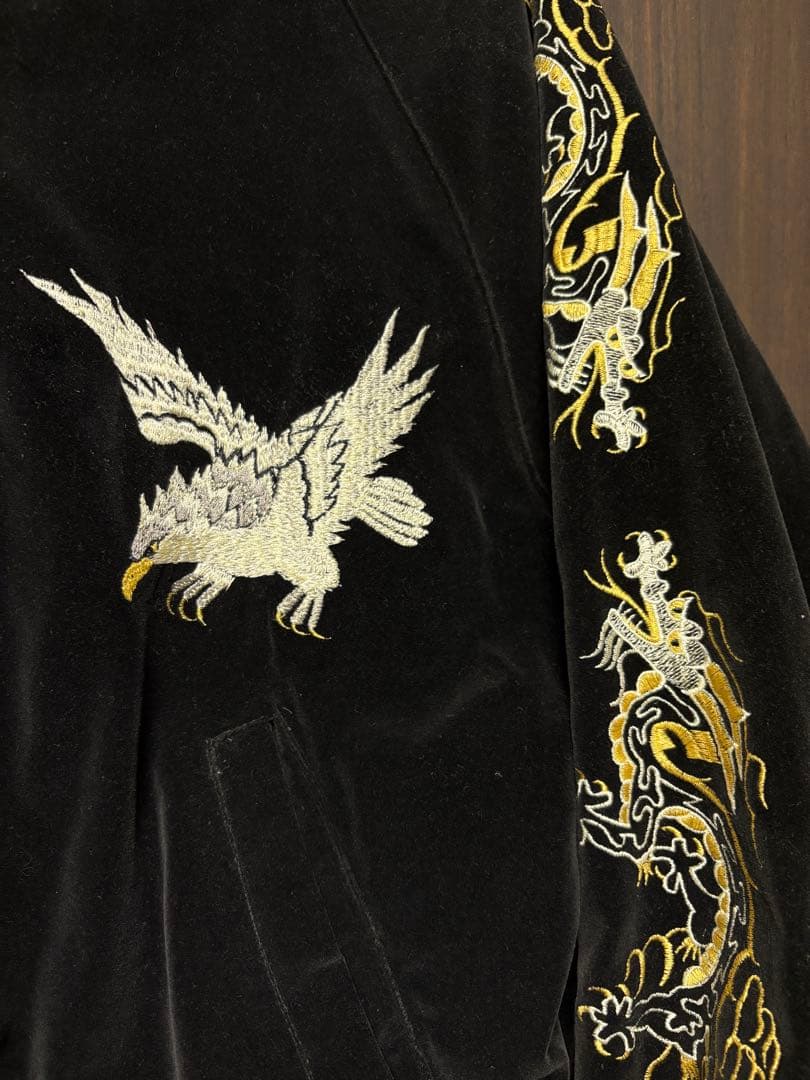 90s〜　ベロア 別珍 スカジャン スーベニアジャケット　鷹