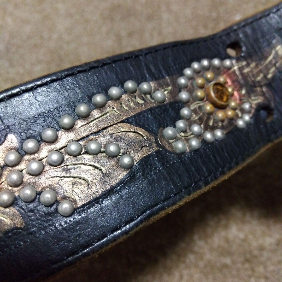 32inch W.C.L.C レザー スタッズベルト ブラック