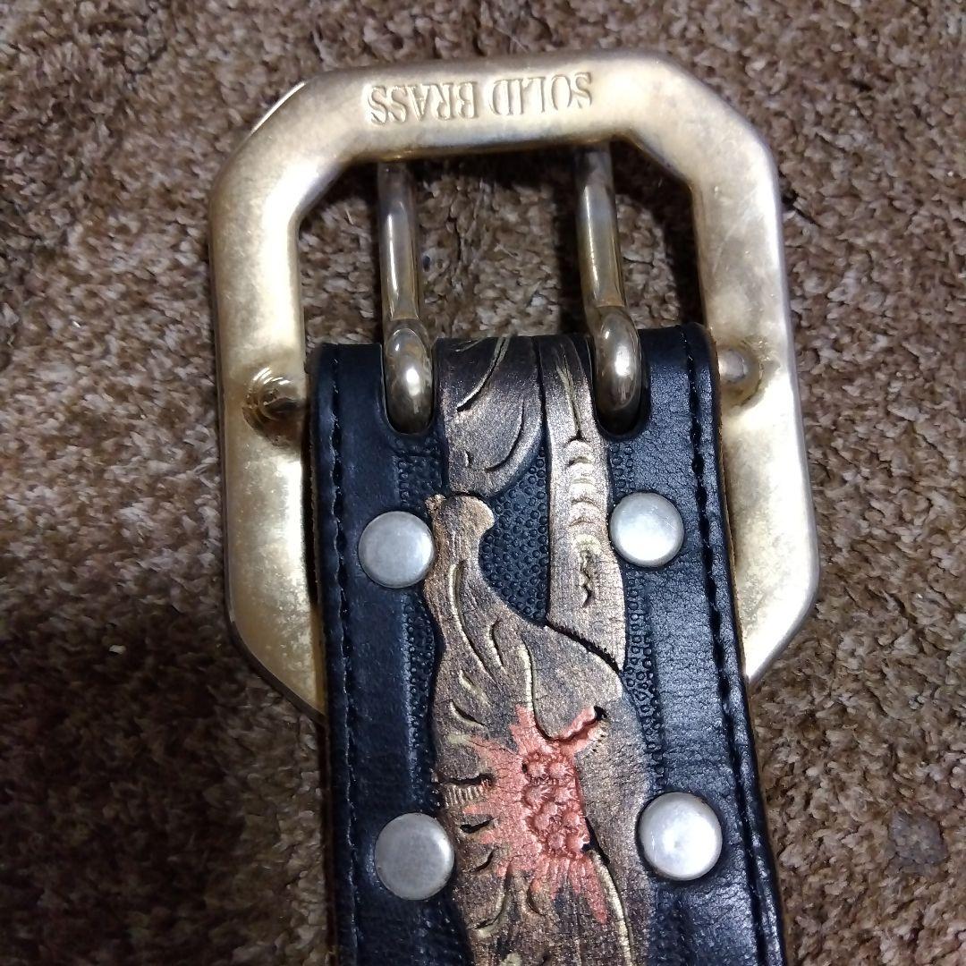 32inch W.C.L.C レザー スタッズベルト ブラック