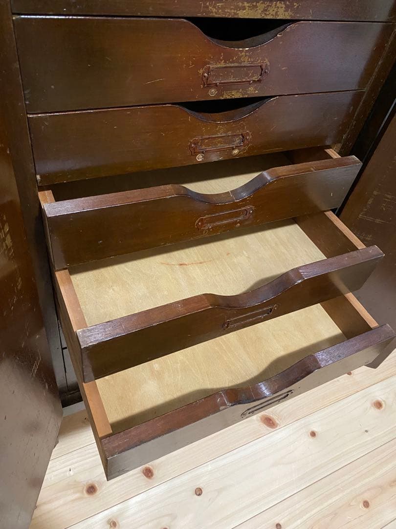 昭和レトロ　アンティークドロアーキャビネット　ヴィンテージ家具