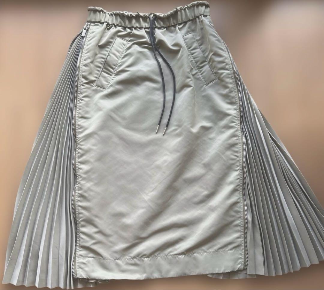 sacai MA-1 ナイロン プリーツスカート