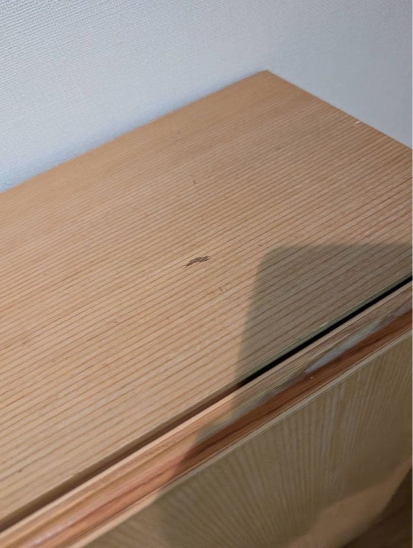 ■送料込■無印良品 木製薄型 本棚 棚 扉付き タモ材