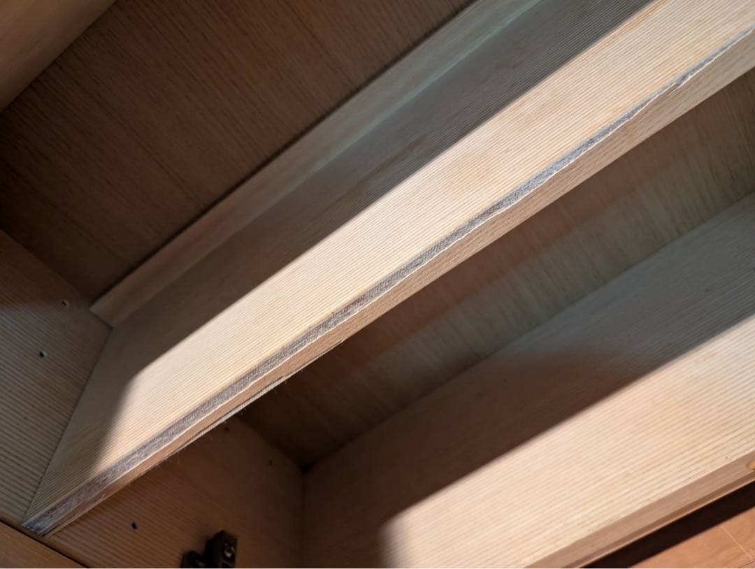 ■送料込■無印良品 木製薄型 本棚 棚 扉付き タモ材