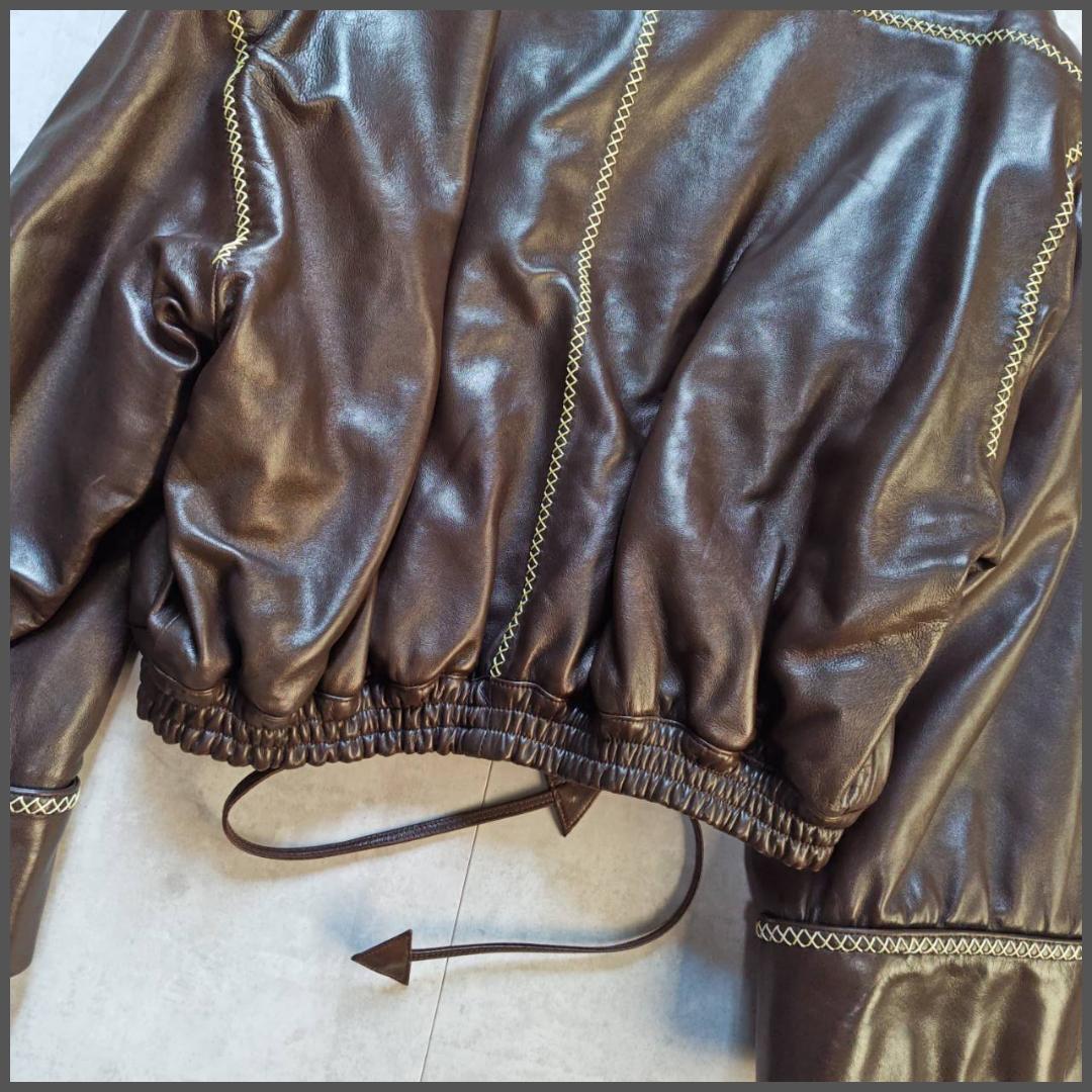 90s KARL LAGERFELD フランス製 ラムレザー フード ジャケット