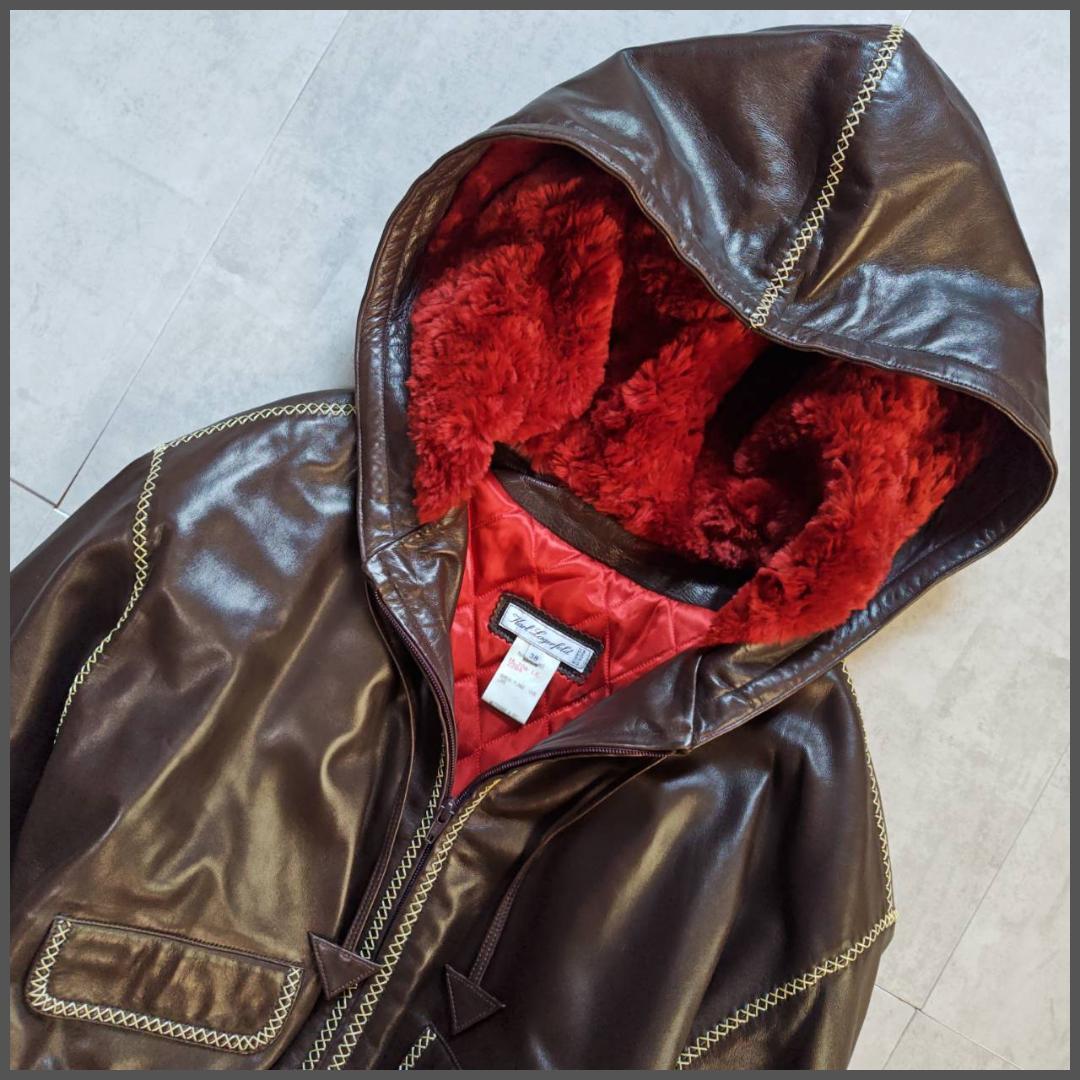 90s KARL LAGERFELD フランス製 ラムレザー フード ジャケット