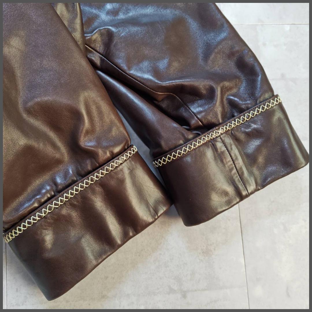 90s KARL LAGERFELD フランス製 ラムレザー フード ジャケット