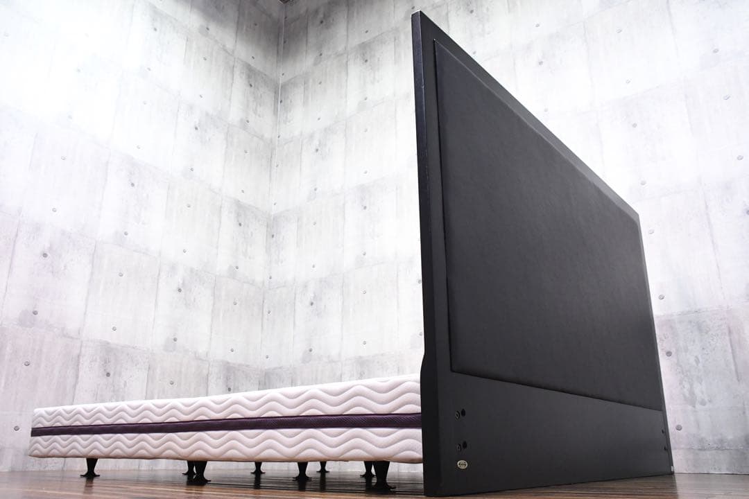 DLK90 展示品 シモンズ 本革ヘッドボード ボトム キングベッド フレーム