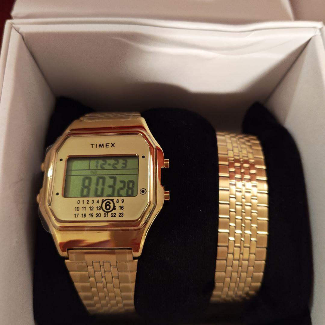 MM6 TIMEX ゴールド デジタル腕時計