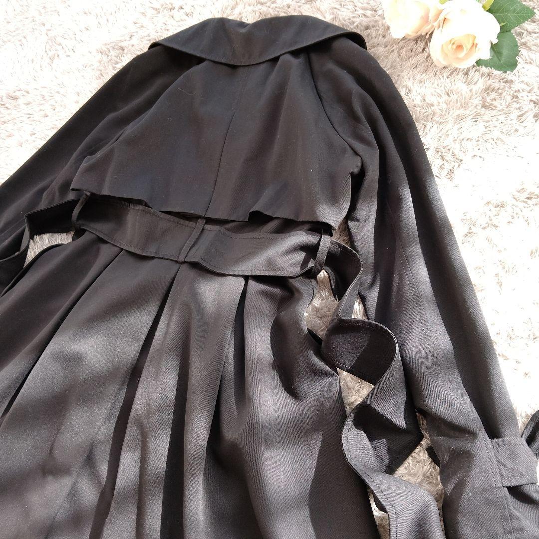 新品　ルイルエブティック　トレンチコート　ブラック　フレア　リボン　Ａライン