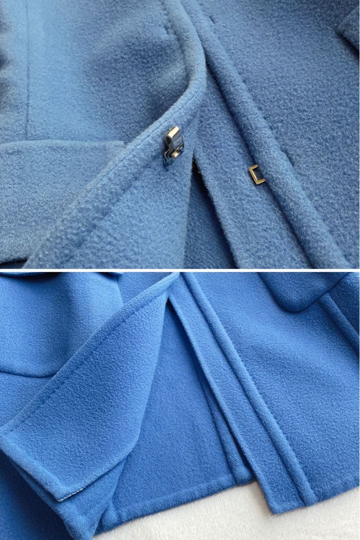 【美品】エポカ EPOCA★ダブルフェイス ノーカラーコート ウール セレモニー