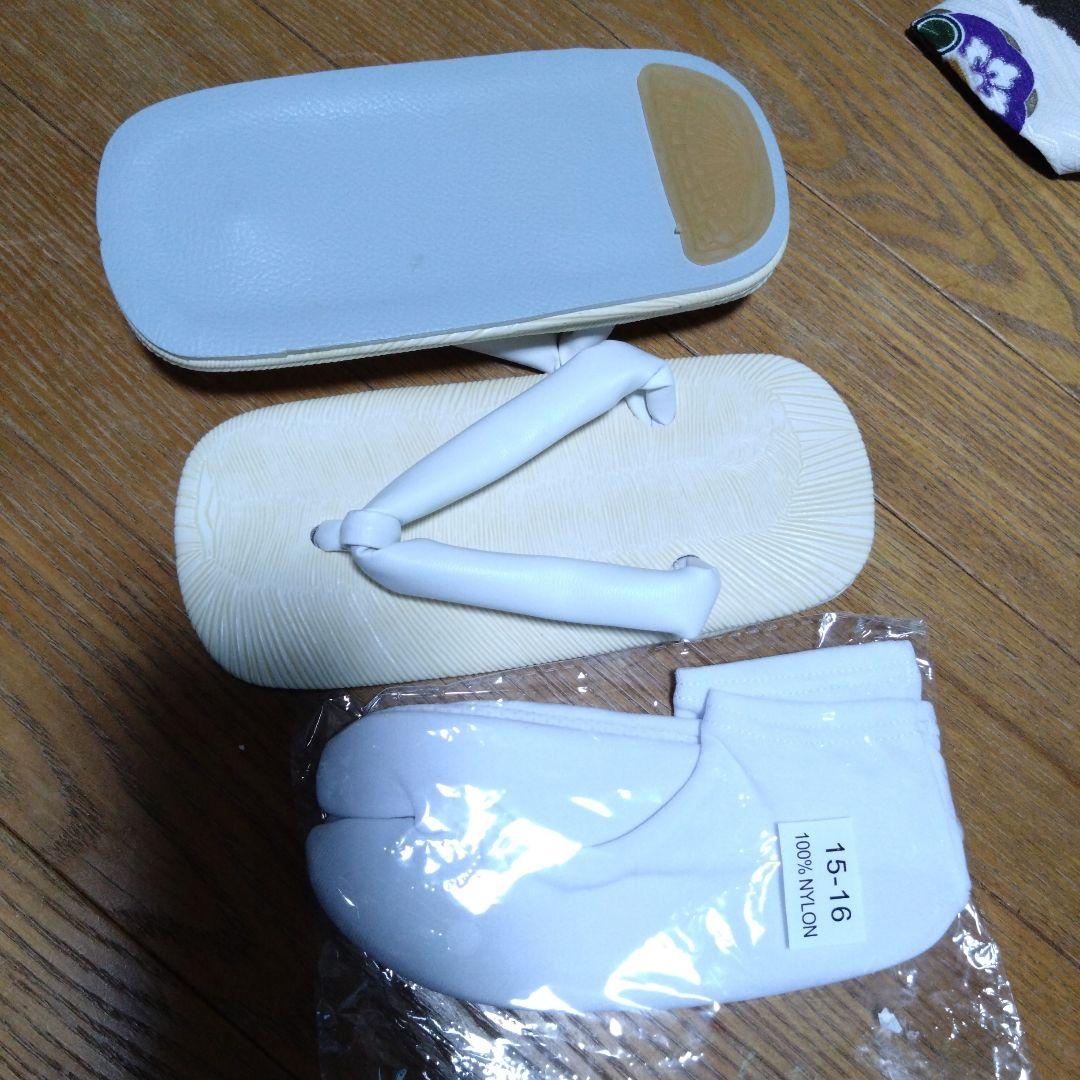 足袋雪駄付き★三歳★男の子★青緑色被布＆茶白着物