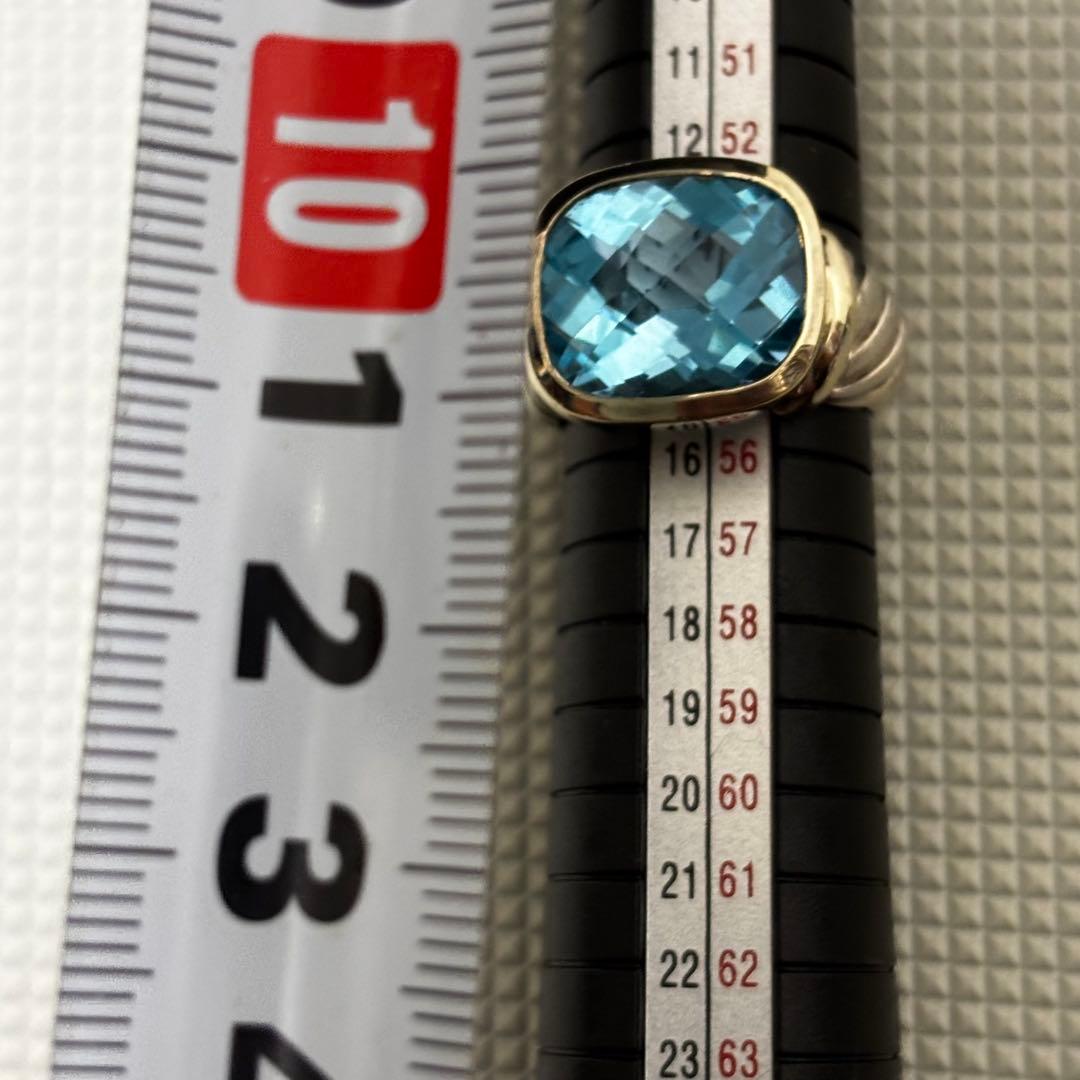 DAVID YURMAN シルバー 925 14金585刻印14号　天然石