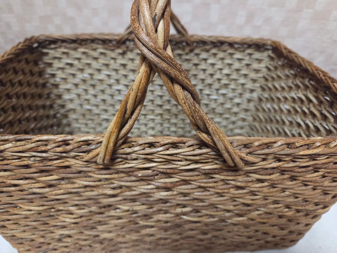 あけび 特大バスケット 宮本工芸購入 蓋なし　29×41cm