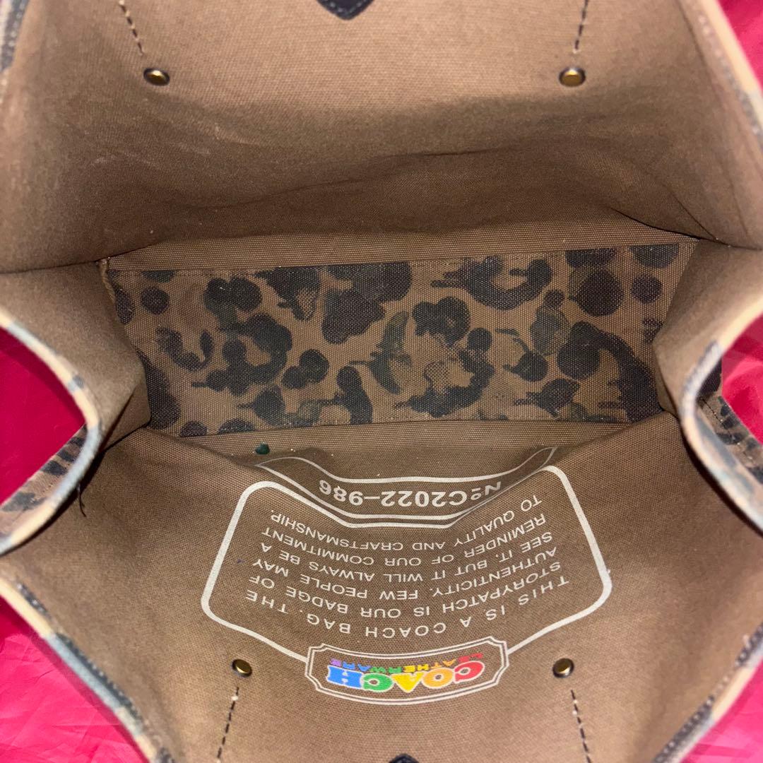 coach☆迷彩柄トートバッグ42 レインボー シグネチャーレキシー